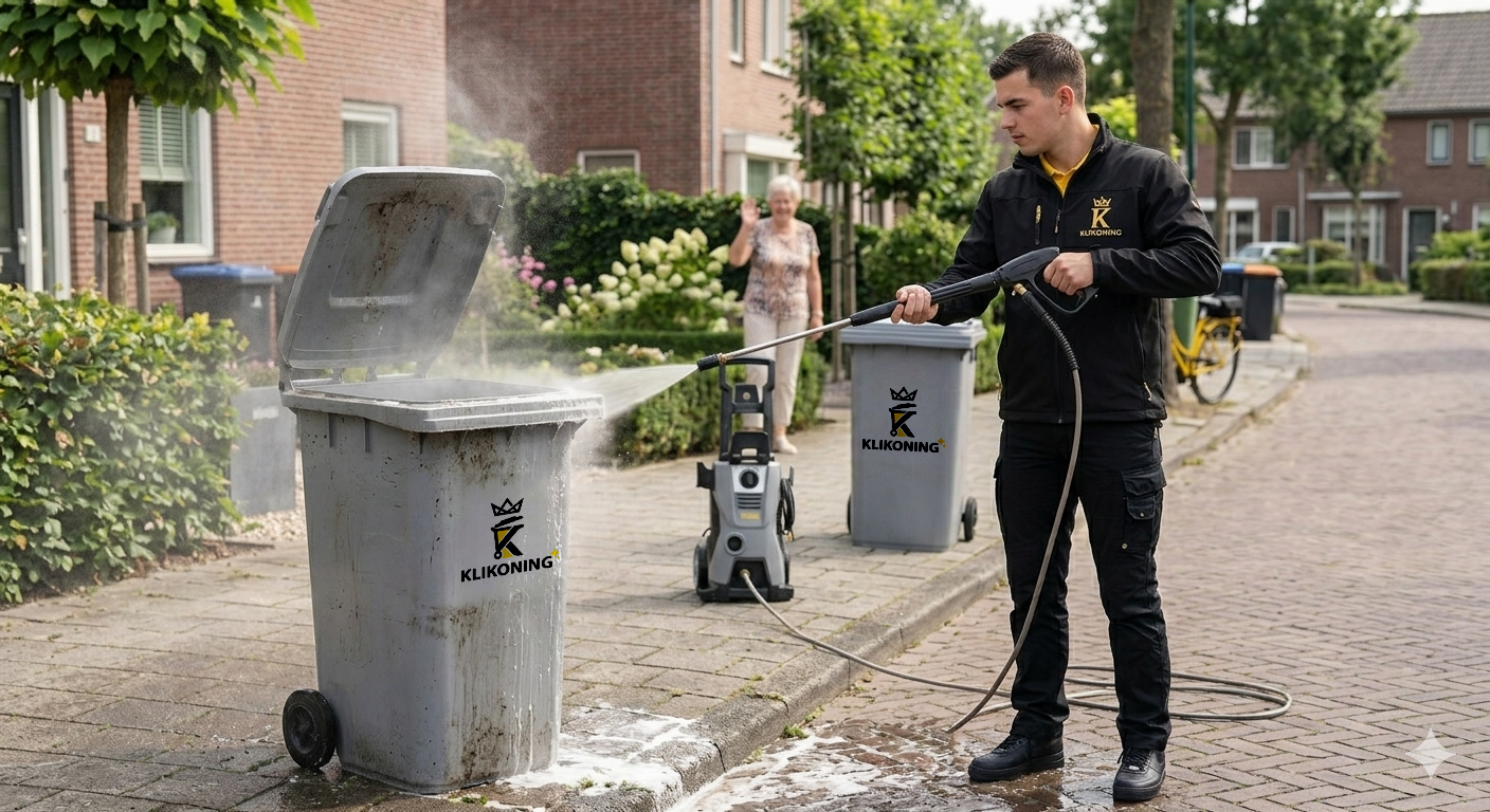 Wally reinigt een container professioneel